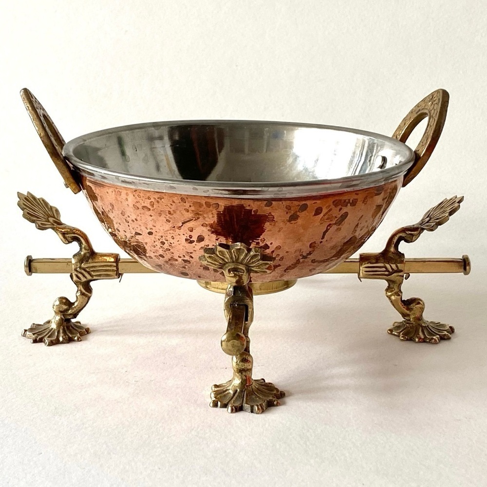 Expandable Solid Brass Footed Trivet Stand